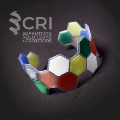 Bracciale Rainbow Hexagons in stampa 3d